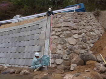 河川のブロック積み